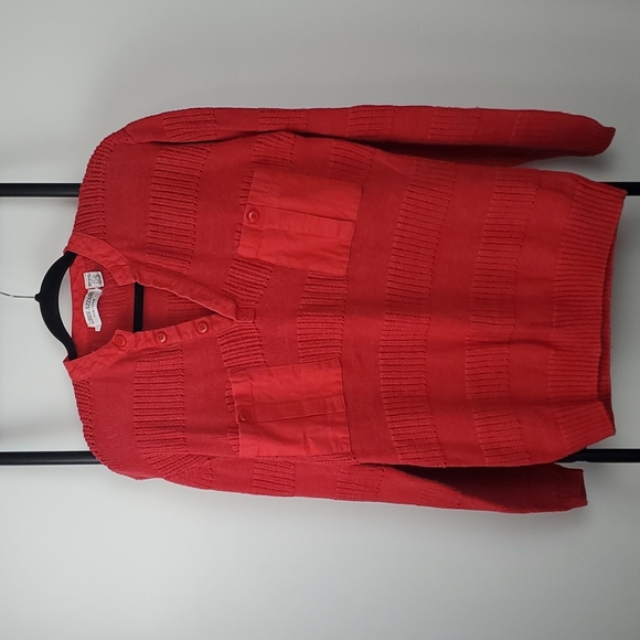 Vintage Loris Azzaro Pour Homme red polo sweater knit men size M - Picture 2 of 8